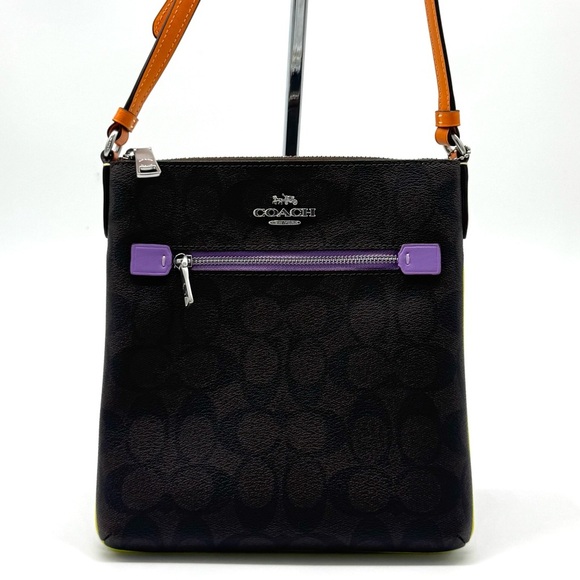 Coach Handbags - Coach Mini Rowan File Bag - SV/Brown/Iris Multi